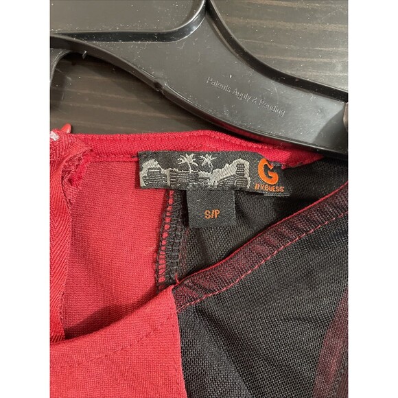 Guess Red Dress With Black Mesh Accents Women’s Adult Size Small - Picture 4 of 6